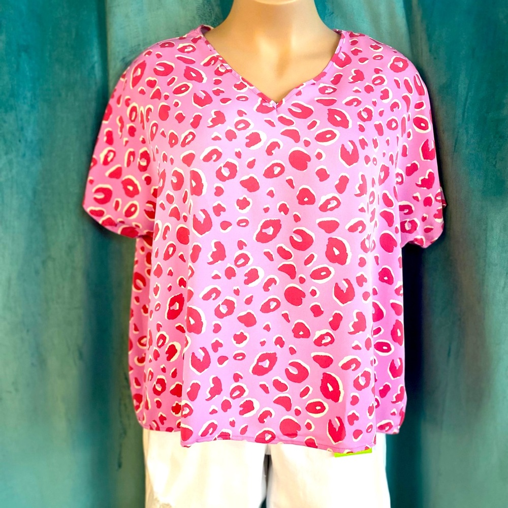 Emily Wonder pink leopard top. Several sizes available.